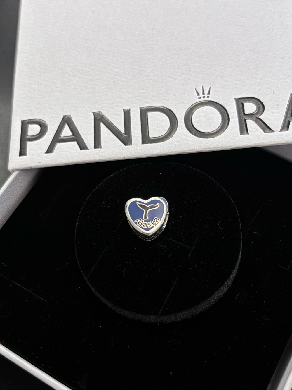 Pandora Blue and Silver Alaska Heart Enamel Charm